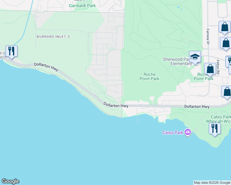 map of restaurants, bars, coffee shops, grocery stores, and more near in Vancouver