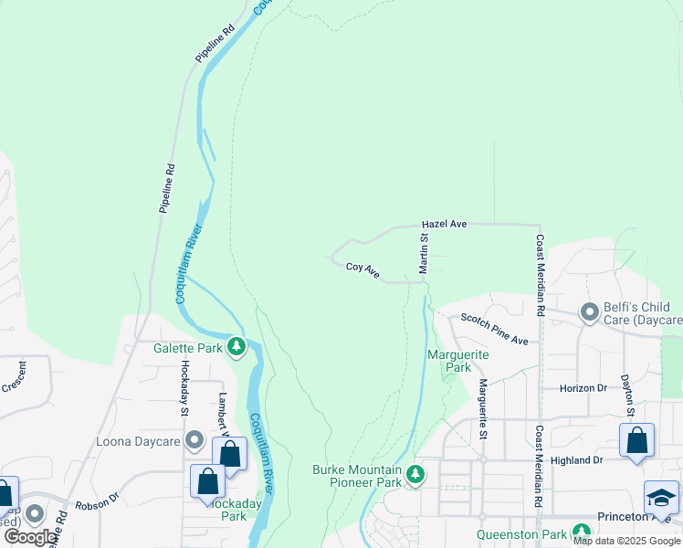 map of restaurants, bars, coffee shops, grocery stores, and more near 3278 Coy Avenue in Coquitlam