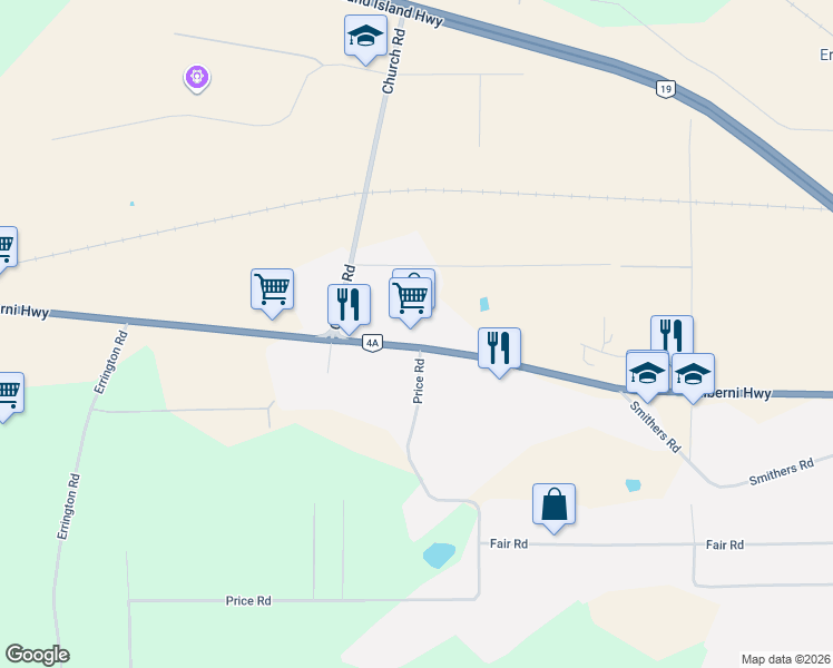 map of restaurants, bars, coffee shops, grocery stores, and more near 1343 Alberni Highway in Parksville