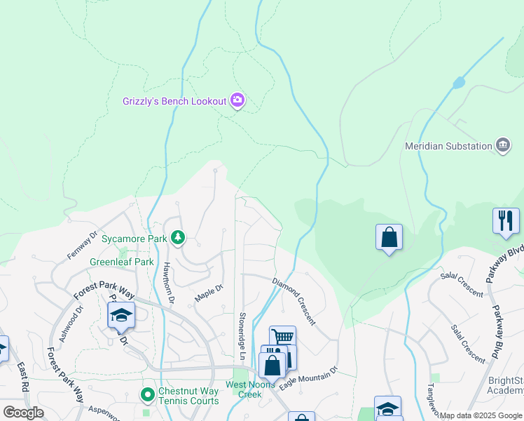 map of restaurants, bars, coffee shops, grocery stores, and more near 2517 Platinum Lane in Coquitlam
