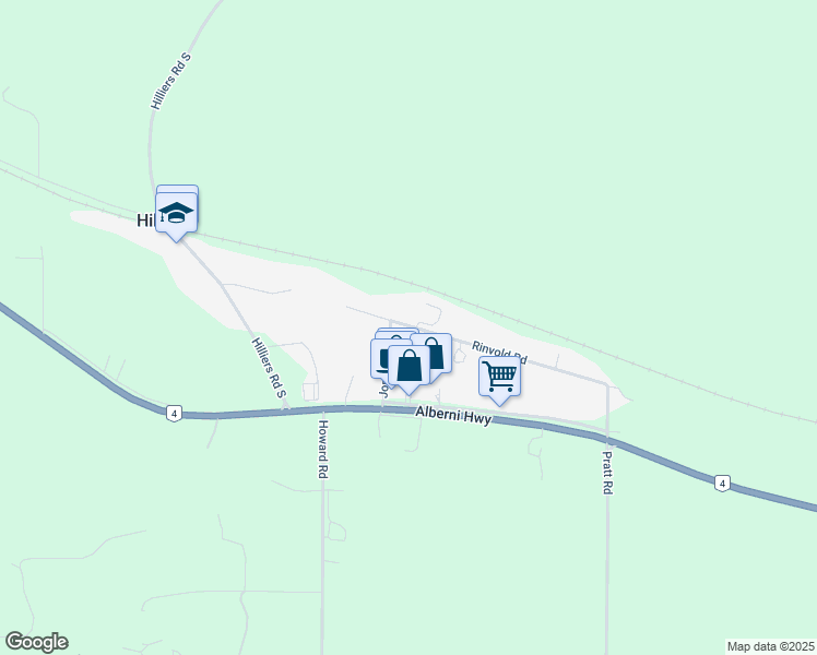 map of restaurants, bars, coffee shops, grocery stores, and more near 3120 Rinvold Road in Qualicum Beach