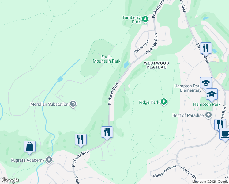 map of restaurants, bars, coffee shops, grocery stores, and more near 1887 Parkway Boulevard in Coquitlam
