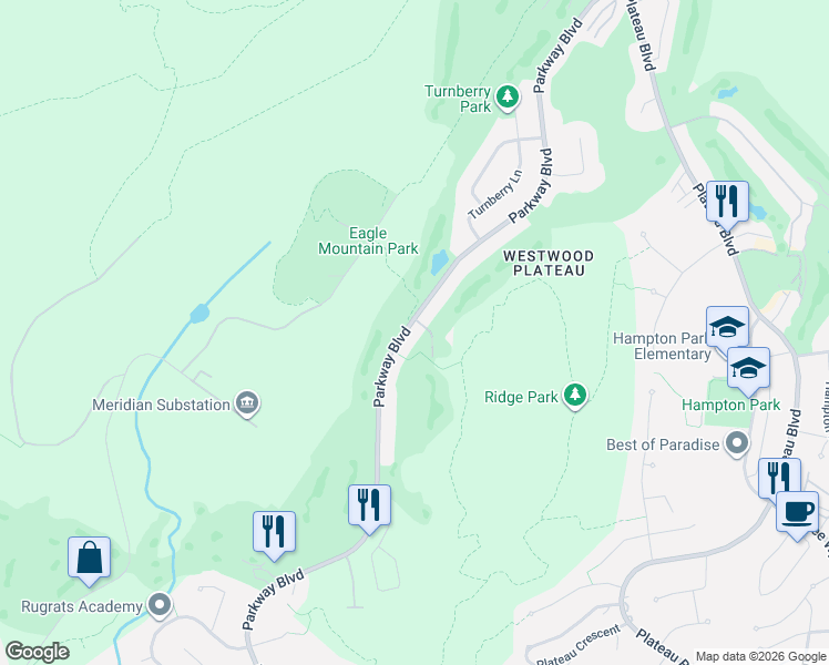 map of restaurants, bars, coffee shops, grocery stores, and more near 1931 Parkway Boulevard in Coquitlam