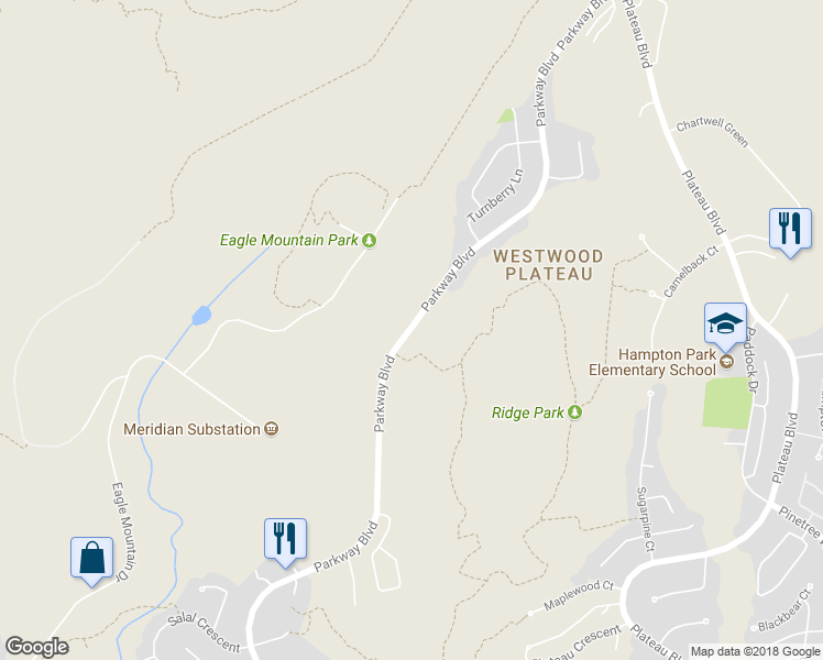 map of restaurants, bars, coffee shops, grocery stores, and more near 1931 Parkway Boulevard in Coquitlam