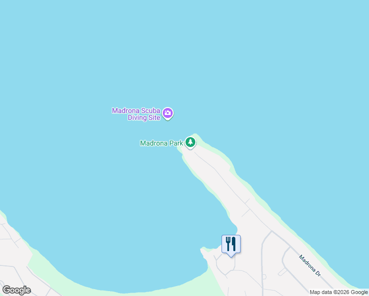 map of restaurants, bars, coffee shops, grocery stores, and more near 1341 Madrona Drive in Nanaimo E