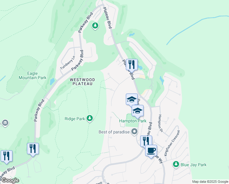 map of restaurants, bars, coffee shops, grocery stores, and more near 1820 Camelback Court in Coquitlam
