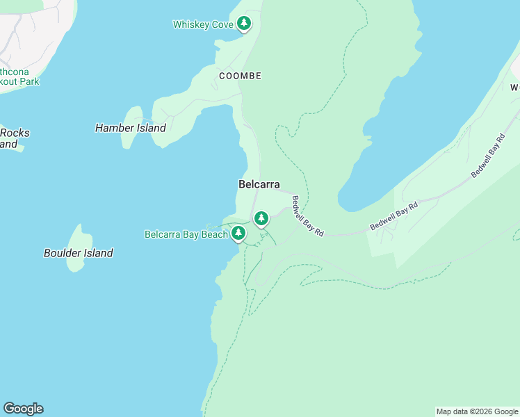 map of restaurants, bars, coffee shops, grocery stores, and more near 4554 Belcarra Bay Road in Belcarra