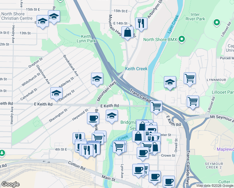 map of restaurants, bars, coffee shops, grocery stores, and more near 1315 East 8th Avenue in Vancouver