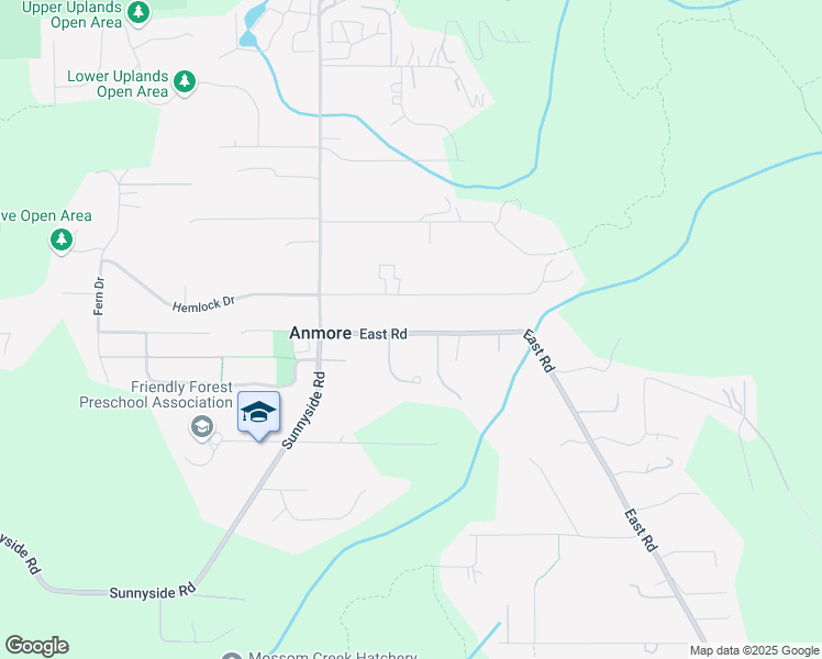 map of restaurants, bars, coffee shops, grocery stores, and more near 2519 East Road in Anmore