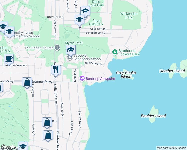 map of restaurants, bars, coffee shops, grocery stores, and more near 4493 Epps Avenue in North Vancouver