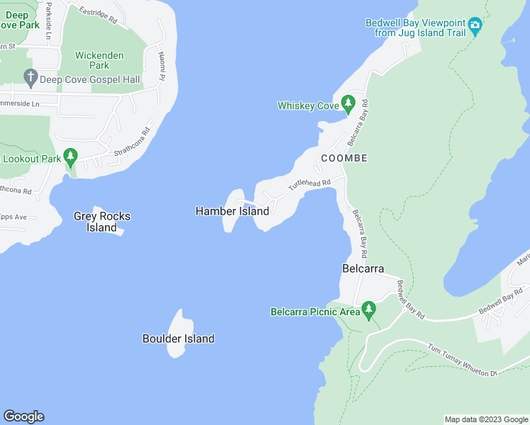 map of restaurants, bars, coffee shops, grocery stores, and more near 267 Turtlehead Road in Belcarra