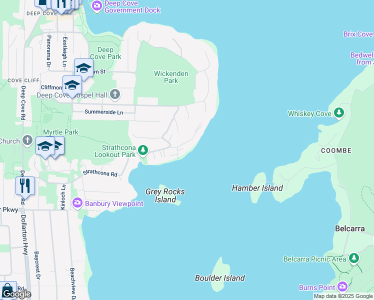 map of restaurants, bars, coffee shops, grocery stores, and more near 1695 Strathcona Place in North Vancouver