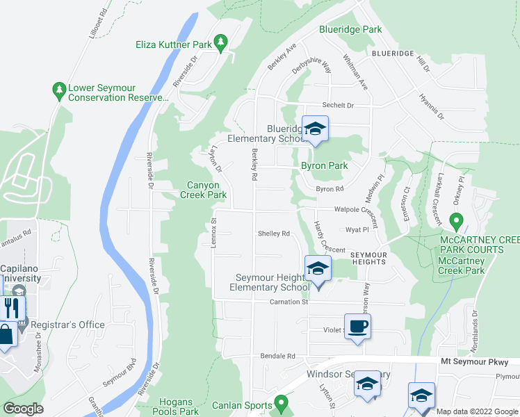 map of restaurants, bars, coffee shops, grocery stores, and more near 2504 Swinburne Avenue in North Vancouver