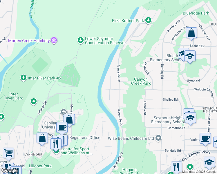 map of restaurants, bars, coffee shops, grocery stores, and more near 2266 Swinburne Avenue in North Vancouver