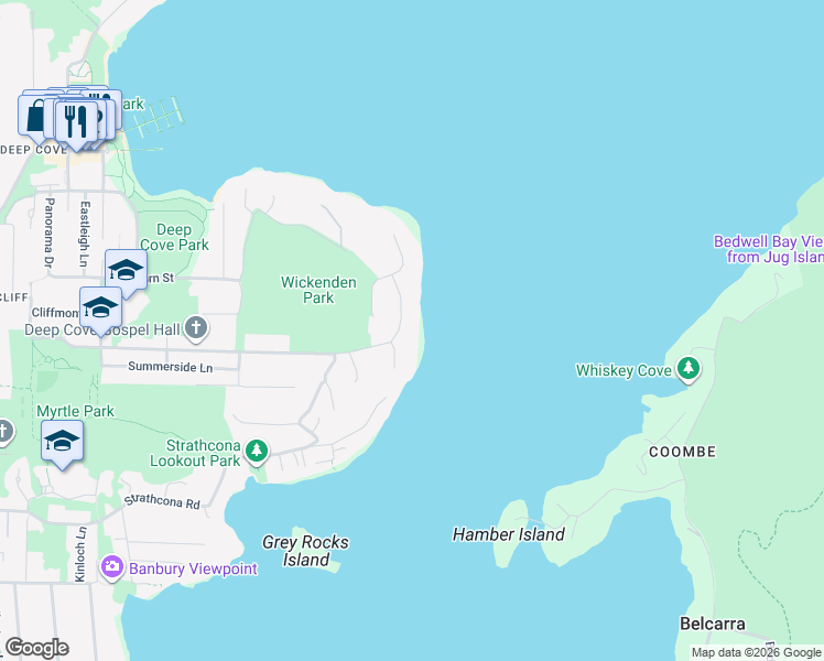 map of restaurants, bars, coffee shops, grocery stores, and more near 1762 Naomi Place in North Vancouver