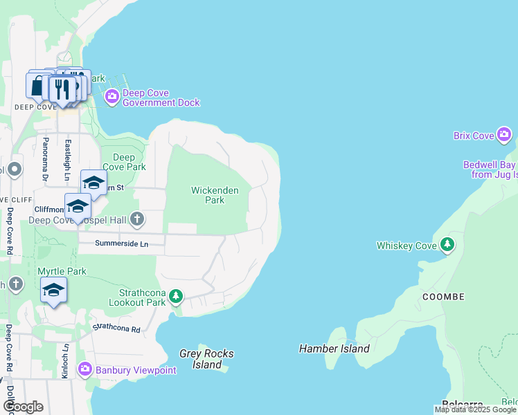 map of restaurants, bars, coffee shops, grocery stores, and more near 1812 Cardinal Crescent in North Vancouver