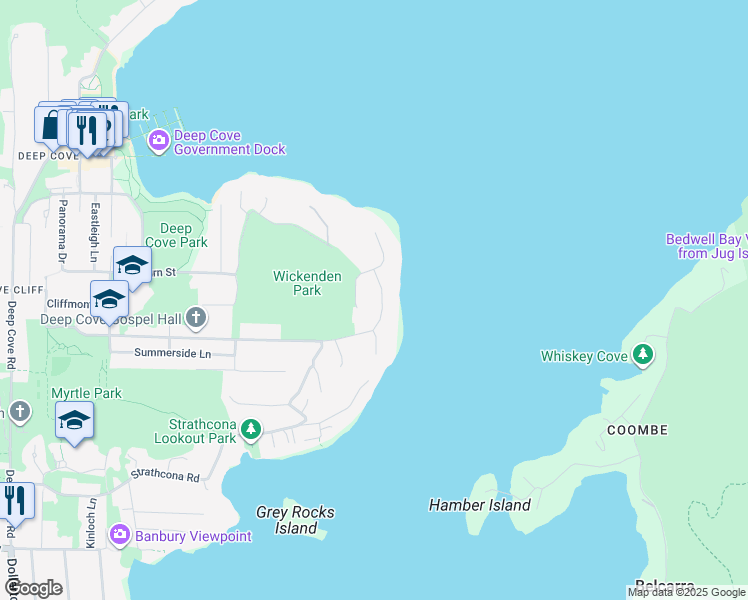 map of restaurants, bars, coffee shops, grocery stores, and more near 1812 Cardinal Crescent in North Vancouver