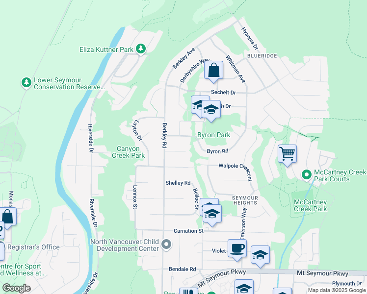 map of restaurants, bars, coffee shops, grocery stores, and more near 2548 Boswell Avenue in North Vancouver