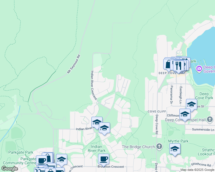 map of restaurants, bars, coffee shops, grocery stores, and more near 3968 Frames Place in North Vancouver