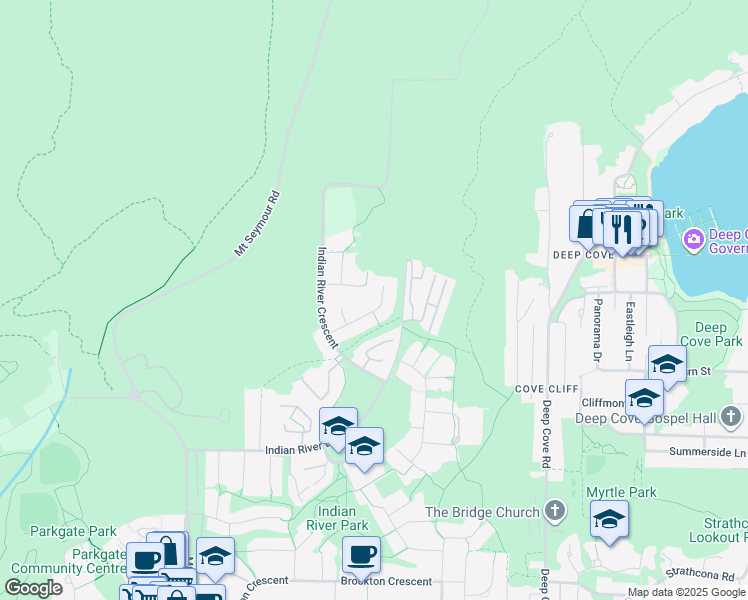 map of restaurants, bars, coffee shops, grocery stores, and more near 3968 Frames Place in North Vancouver