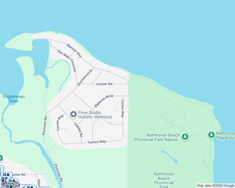map of restaurants, bars, coffee shops, grocery stores, and more near 955 Ballenas Road West in Parksville