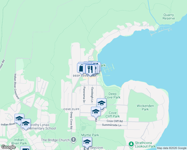 map of restaurants, bars, coffee shops, grocery stores, and more near 4390 Gallant Avenue in North Vancouver