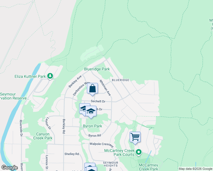 map of restaurants, bars, coffee shops, grocery stores, and more near in North Vancouver