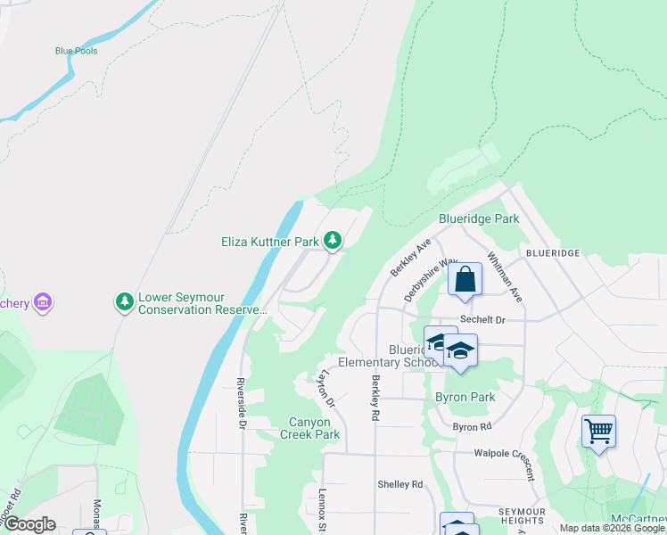 map of restaurants, bars, coffee shops, grocery stores, and more near 2256 Chapman Way in North Vancouver