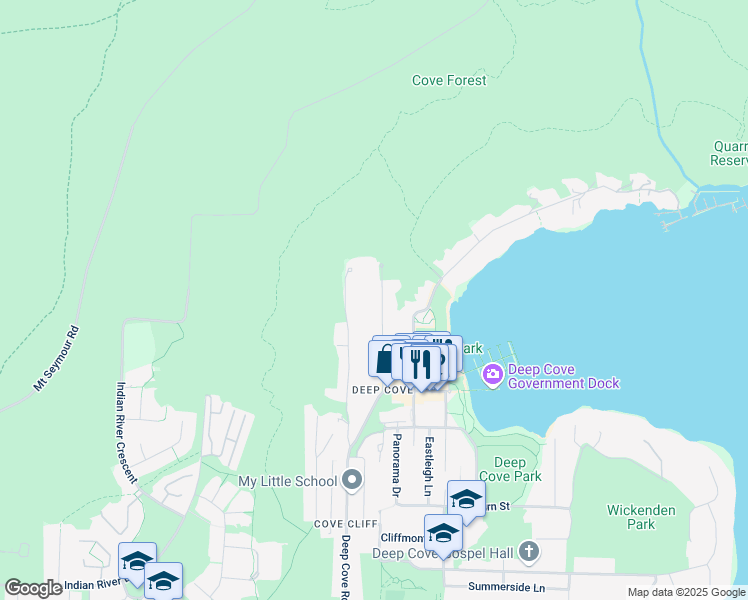 map of restaurants, bars, coffee shops, grocery stores, and more near 2463 Caledonia Avenue in North Vancouver