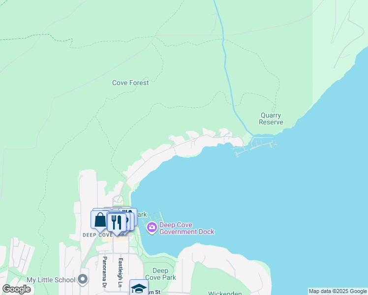 map of restaurants, bars, coffee shops, grocery stores, and more near 2736 Panorama Drive in North Vancouver
