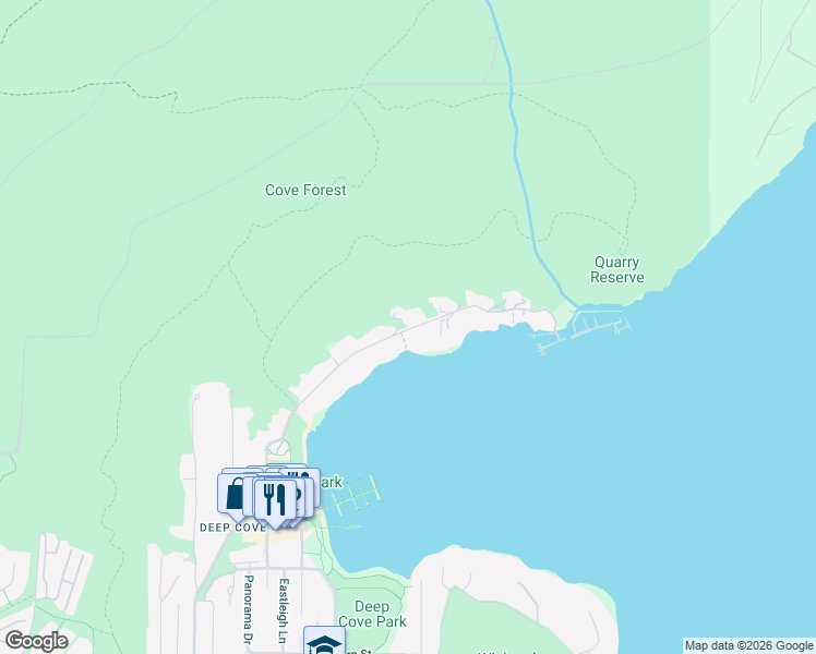 map of restaurants, bars, coffee shops, grocery stores, and more near 2711 Panorama Drive in North Vancouver