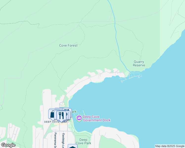 map of restaurants, bars, coffee shops, grocery stores, and more near 2717 Panorama Drive in North Vancouver