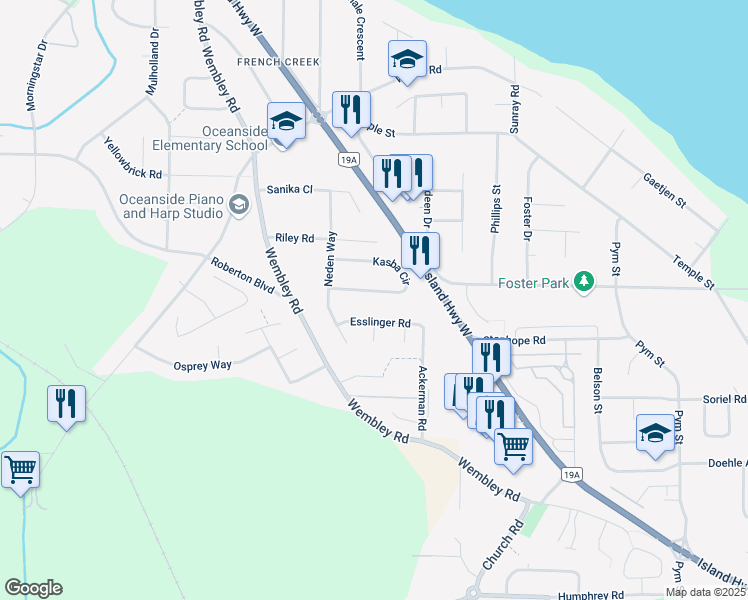 map of restaurants, bars, coffee shops, grocery stores, and more near 731 Kasba Circle in Parksville