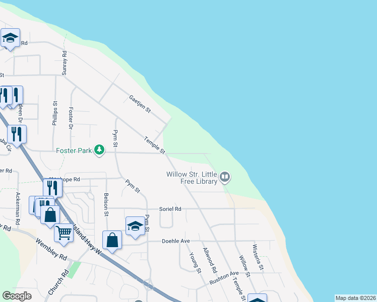 map of restaurants, bars, coffee shops, grocery stores, and more near 661 Sanderson Road in Parksville