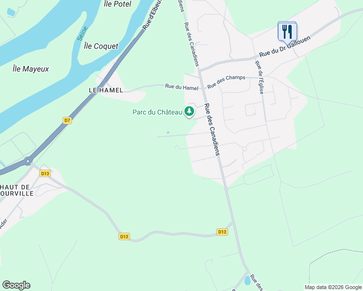 map of restaurants, bars, coffee shops, grocery stores, and more near 312 Allée des Chevaux in Les Authieux-sur-le-Port-Saint-Ouen