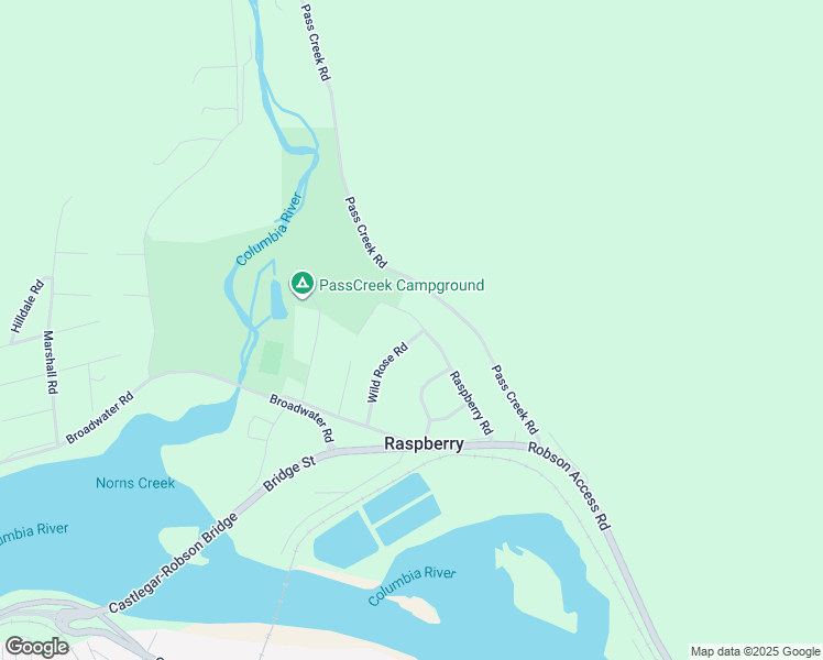 map of restaurants, bars, coffee shops, grocery stores, and more near 1104 Wild Rose Road in Castlegar