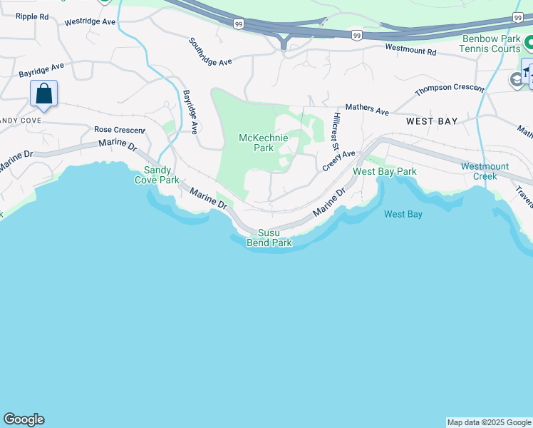 map of restaurants, bars, coffee shops, grocery stores, and more near 3721 Sunset Lane in West Vancouver