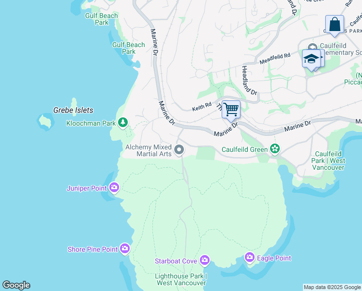 map of restaurants, bars, coffee shops, grocery stores, and more near in Vancouver