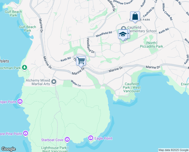 map of restaurants, bars, coffee shops, grocery stores, and more near in Vancouver