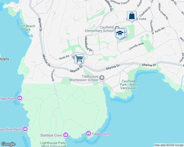 map of restaurants, bars, coffee shops, grocery stores, and more near in Vancouver