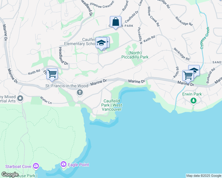 map of restaurants, bars, coffee shops, grocery stores, and more near in Vancouver