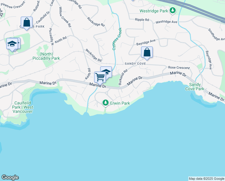 map of restaurants, bars, coffee shops, grocery stores, and more near in Vancouver