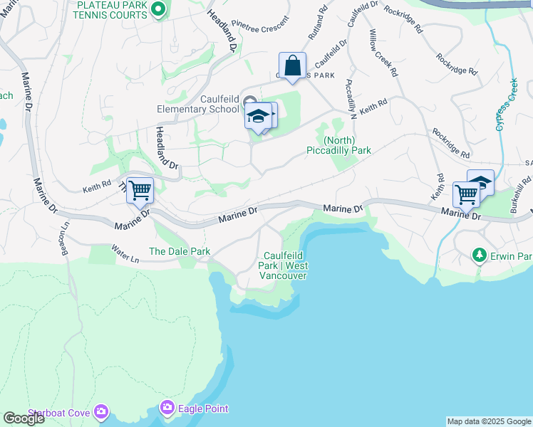 map of restaurants, bars, coffee shops, grocery stores, and more near in Vancouver