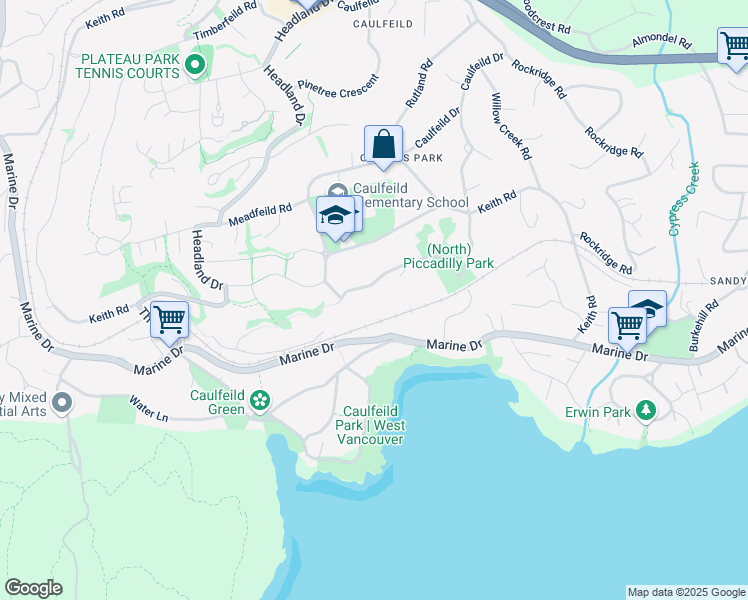 map of restaurants, bars, coffee shops, grocery stores, and more near 4668 Clovelly Walk in West Vancouver