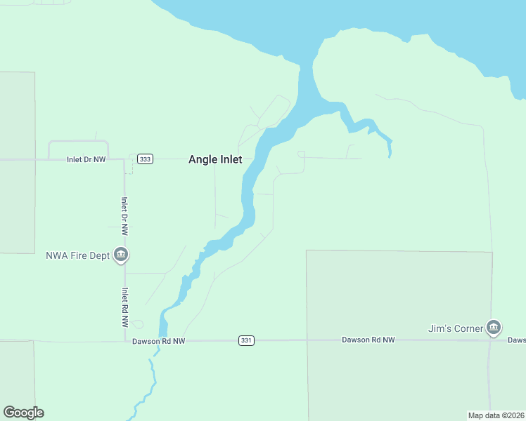 map of restaurants, bars, coffee shops, grocery stores, and more near 17313 East Pine Drive Northwest in Angle Inlet