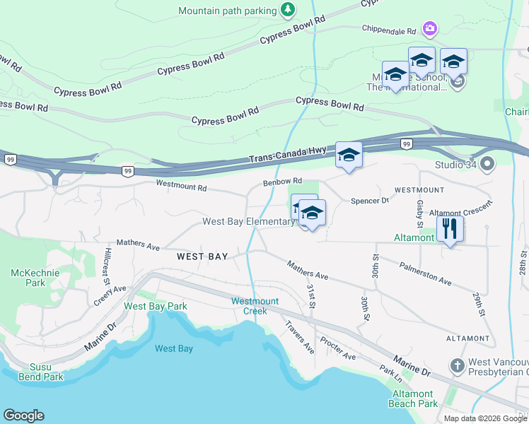 map of restaurants, bars, coffee shops, grocery stores, and more near in Vancouver