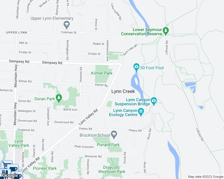 map of restaurants, bars, coffee shops, grocery stores, and more near 3926 Lynn Valley Road in North Vancouver