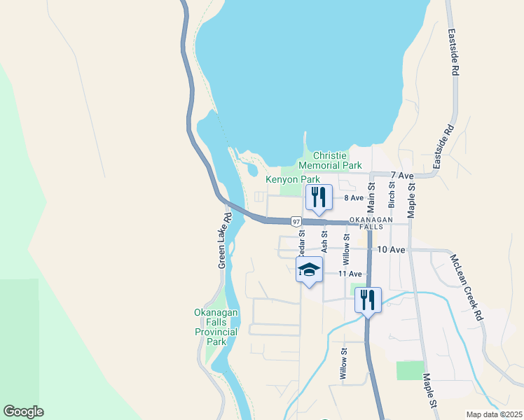 map of restaurants, bars, coffee shops, grocery stores, and more near 850 Railway Lane in Okanagan-Similkameen