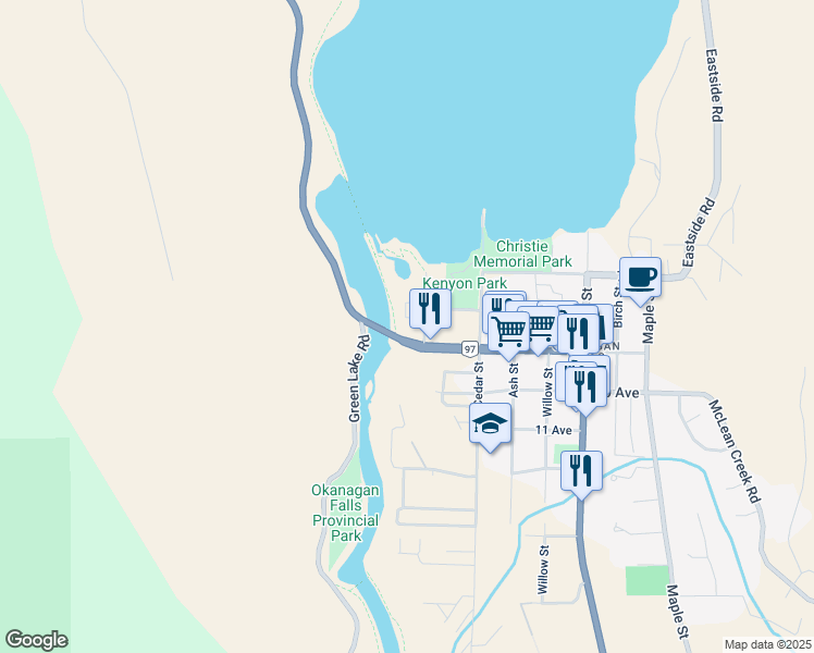 map of restaurants, bars, coffee shops, grocery stores, and more near 850 Railway Lane in Okanagan-Similkameen