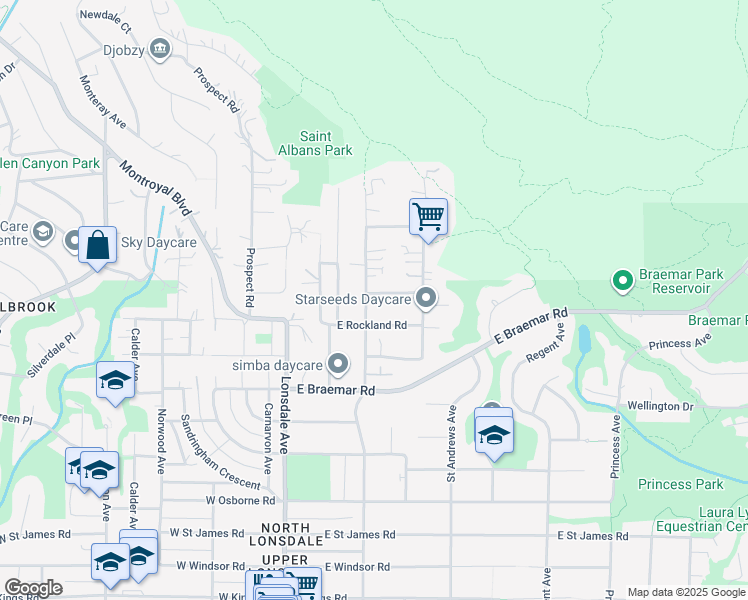 map of restaurants, bars, coffee shops, grocery stores, and more near 211 Tamarack Road in North Vancouver